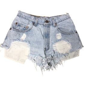Vtg 90's 560 Denim Shorts Cutoffs Sz 28 Festival Summer Beach Micro Lightwash